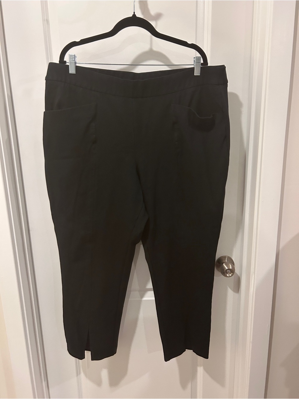 Black Stretch Pull-On Ankle Pants